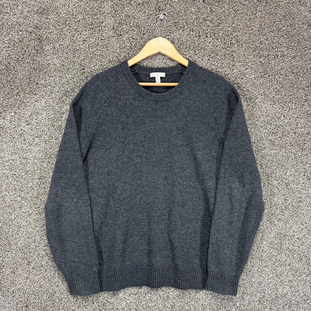 GAP Sweater Mens XL Heather Charcoal‎ Lambswool Blend Crewneck Pullover